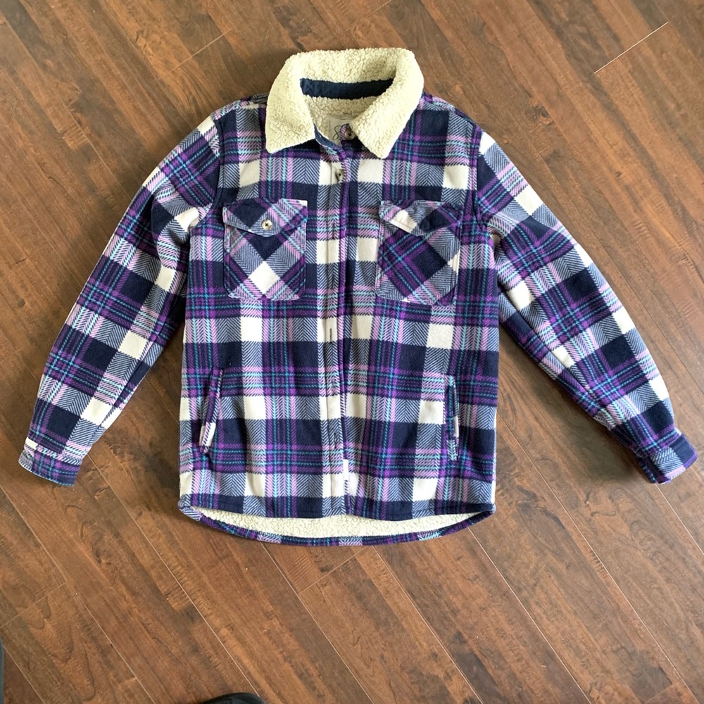Soho Threads Plush Plaid Shirt Jacket Shacket SZ- Small - Picture 3 of 12